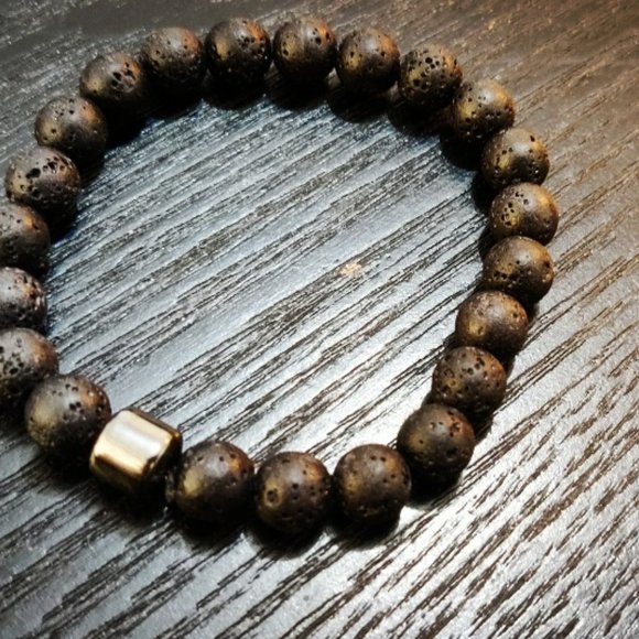 Volcanic rock lava stone bracelet - Picture 6 of 6